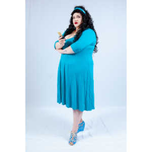 Dorian cosplaying as Deanna Troi from Star trek TNG.